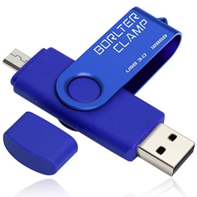 Abbildung von 128GB OTG USB Stick Speicherstick Dual 3.0 Flash Laufwerk mit Micro Anschluss für Android Smartphone Tablets &amp; Computer (Blau)