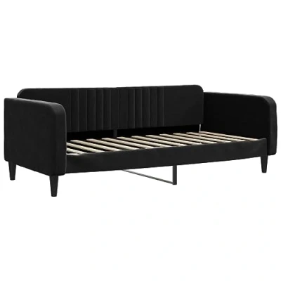 Abbildung von vidaXL Tagesbett, Gästebett 2 in 1, Sofabett Schlafsofa für Schlafzimmer Wohnzimmer, Bettsofa Sofa, Modernes Design, Schwarz 100x200cm Samt