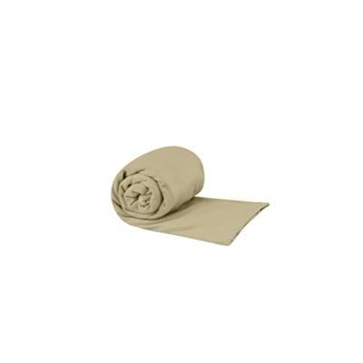 Abbildung von Sea to Summit Pocket Towel Reisehandtuch XL Mikrofaser Strandtuch Kompakt Ultra saugfähig &amp; Schnelltrocknend Leicht Aufhänger Tasche Wandern 75 x 150cm Desert Brown 175g
