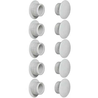 Abbildung von cyclingcolors 10x Abdeckkappen Kunststoff Blindbohrung Stopfen Blindstopfen Abdeckung Möbel (Ø15mm/lichtgrau RAL 7035)