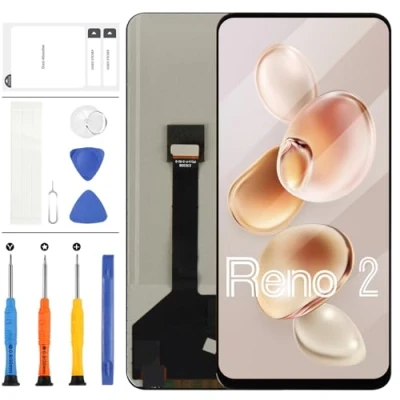 Abbildung von TFT LCD Bildschirm für OPPO Reno2 PCKM70, PCKT00, PCKM00, CPH1907, Touchscreen Digitalisierer, Ersatz Reno 2, 16,5 cm (6,5 Zoll) Display mit Werkzeug (schwarz, nicht Z)