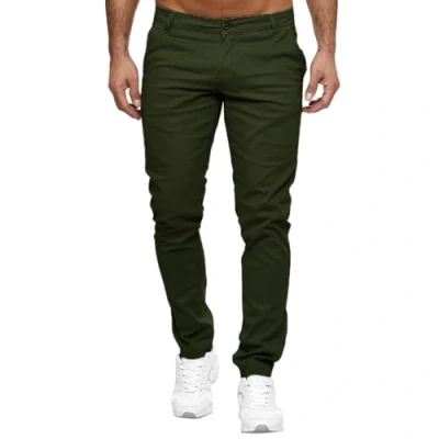 Abbildung von Elara Herren Chino Hose Slim Fit Stretch Chunkyrayan MEL009 Khaki 32/34