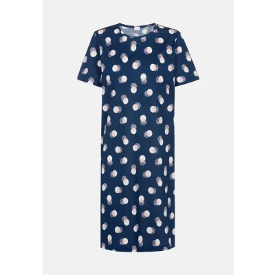 Abbildung von mey KURZ Serie Scribbled DOTS Nachthemd, Damen, Größe: 38, Deep marine