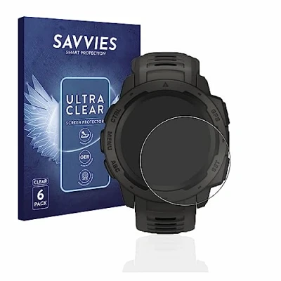 Abbildung von Savvies 6 Stück Schutzfolie für Garmin Instinct Solar Displayschutz Folie Ultra Transparent