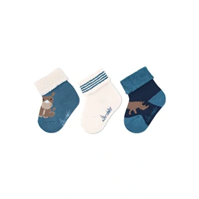 Abbildung von Sterntaler® Basicsocken Baby Söckchen Nashorn, 3er Pack (3er mit Vollplüsch, Kindersocken gemustert) Babysocken süßen Motiven, Kurzsocken Umschlag