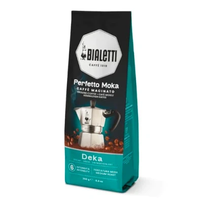 Abbildung von Bialetti Perfetto Moka Deka: Gemahlener Kaffee mit mittlerer Röstung, Getreide Aroma, 250g, Beutel Aromaventil