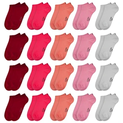 Abbildung von OCERA 20 Paar Kinder Sneaker Socken für Mädchen und Jungen Rot Mix 23/26