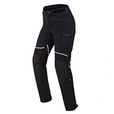 Abbildung von REBELHORN Hardy II Lady Textile Motorradhose für Frauen Humax Membran Knieprotektoren Anti Rutsch Einsätze Reflektierende Elemente 4 Belüftungskanäle