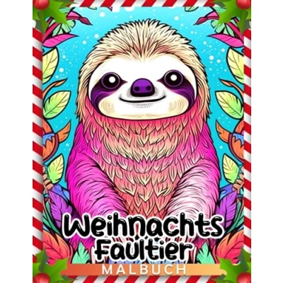 Abbildung von Weihnachts Faultier Malbuch: Atemberaubende Ausmalbilder mit wunderbaren Illustrationen für Jugendliche und Erwachsene zur Stressreduzierung Entspannung Geschenkidee die Feiertage