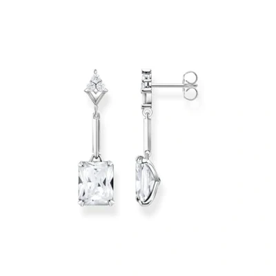 Abbildung von THOMAS SABO Paar Ohrstecker weißer Stein silber, H2177 051 14, mit Zirkonia (synth)