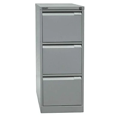 Abbildung von BISLEY Hängeregistraturschrank, einbahnig, DIN A4, 3 HR Schubladen, Metall, 355 Silber, 62.2 x 41.3 101.6 cm
