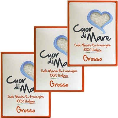 Abbildung von 3x Cuor di Mare Sale Marino 100% Italiano &#039;grobes Meersalz&#039;, 1000 g