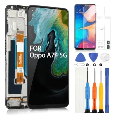 Abbildung von LCD Display für Oppo A74 5G Bildschirm / A54 A93 CPH2197 CPH2263 Montage Ersatz Glas Digitizer mit Reparatur Kit (Schwarz Rahmen)