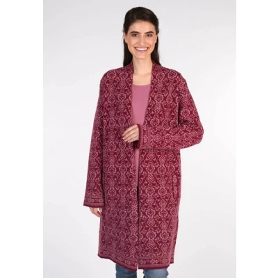 Abbildung von Sorgenfri Sylt Birka Ornament Strickjacke, Damen, Größe: 38, Purple