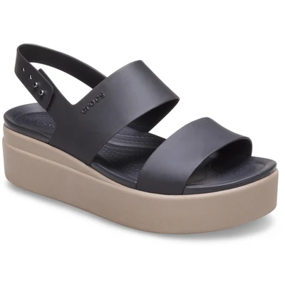 Abbildung von Crocs Brooklyn LOW Wedge Plateausandalette, Damen, Größe: 39/40, Black/mushroom Schuhe
