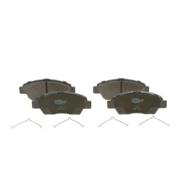Abbildung von BOSCH 0 986 494 562 Bremsbelagsatz Low Metallic mit akustischer Verschleißwarnung Anti Quietsch Blech Feder HONDA: Jazz 3 Schrägheck
