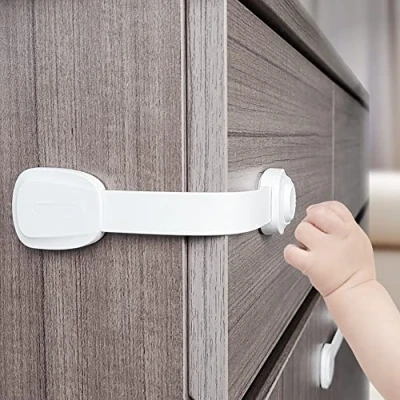 Abbildung von Heart of Tafiti Kindersicherung für Schrank und Schubladen (6 Stück), Schubladensicherung Baby Kinder Tür Schränke Kühlschrank, 3M Kleber ohne Bohren Weiß