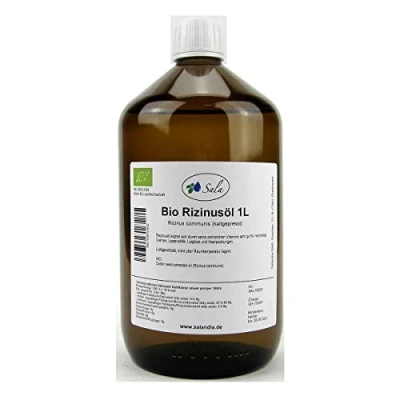 Abbildung von Sala Rizinusöl kaltgepresst bio 1 L 1000 ml Glasflasche