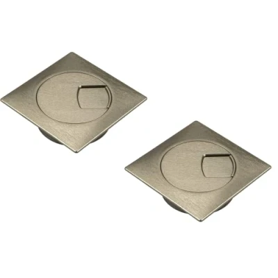 Abbildung von Gedotec Kabeldurchführung Schreibtisch aus stabilem ABS Kunststoff 2 Stück quadratische Kabeldurchlässe 60mm Plaza Kabeldose Edelstahl Optik Kabelführung eckig zum Eindrücken kabelkanal