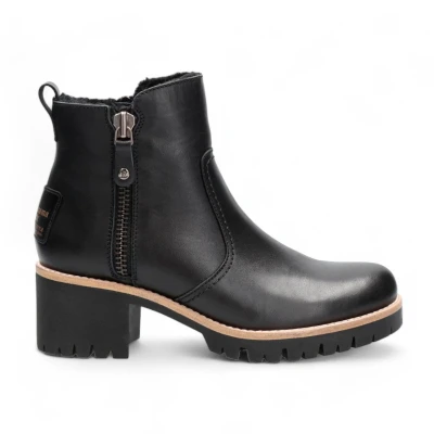Abbildung von Panama Jack Schwarze Trav B2 Leder Stiefeletten für Damen