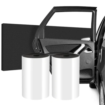 Abbildung von ROELLY 2X Garagen Wandschutz, Autotür Kantenschutz, 2mx20cmx6,5mm Verdickter Kantenschutz Wand, Selbstklebend, für Garagenwände Gegen Autokratzer, Schwarz