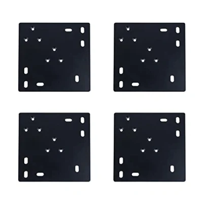 Abbildung von 4x Adapterplatte ADAPT, Montageplatte für eckige und runde Tischbeine sowie Möbelfüße, multifunktionaler Verbinder Tischplatten aus Holz, Stein oder Kunststoff, sehr stabil (Schwarz, 4er Set)