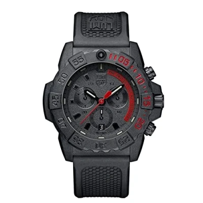 Abbildung von Luminox Navy SEAL XS.3581.EY Herrenuhr 45mm Taucheruhr in Schwarz mit Datumsanzeige Chronograph 200m Wasserdicht Herren Uhr Hergestellt der Schweiz