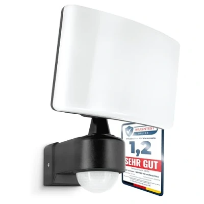 Abbildung von SSC LUXon LED Aufbaustrahler NORSU Wand Außenlampe Bewegungsmelder hell &amp; schwenkbar 29W 230V, Neutralweiß