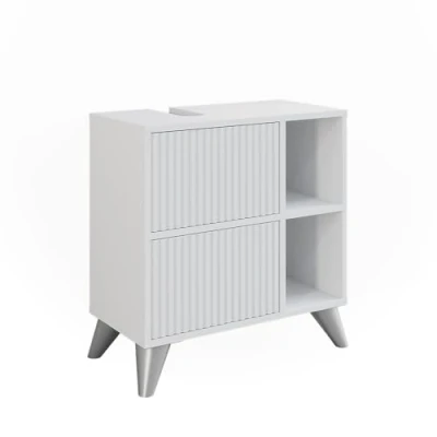 Abbildung von Vicco Waschbeckenunterschrank Leano, Weiß, 60 x 62 cm mit 2 Schubladen