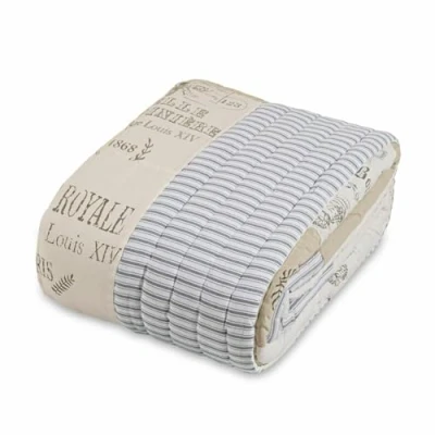Abbildung von Tagesdecke Quilt Framingham leinen/weiß, Mirabeau