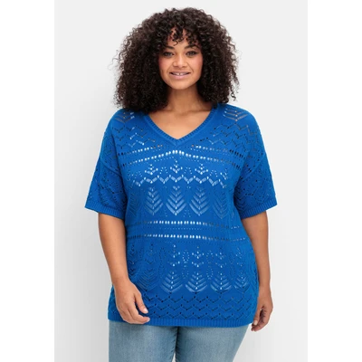 Abbildung von Sheego Kurzarm Tshirt print, Damen, Größe: 40/42, Kobalt