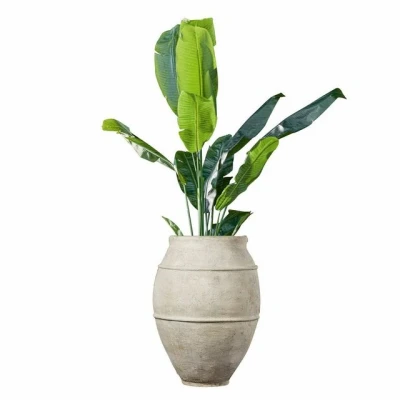 Abbildung von Loberon Übertopf Morcote, authentischer Antik Look, robust &amp; wasserfest, handgefertigt, imposante Größe, Gartenzubehör, Pflanzgefäß, Outdoor, Polyresin, antikgrau