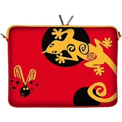 Abbildung von Digittrade LS145 13 Lady Beetle Designer Notebook Sleeve 13.3 Zoll (33.8 cm) aus Neopren Laptop Tasche bis 14 Salamander Eidechse rot Gold orange