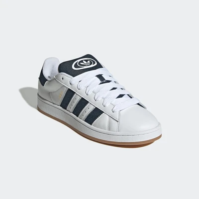 Abbildung von adidas Originals Campus Sneaker low, Größe: 37 1/3, Ftwr white night indigo gold met Leder und textil