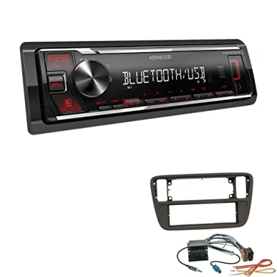 Abbildung von Kenwood KMM BT209 1 DIN Autoradio Media Receiver Bluetooth USB AUX mit Einbauset passend für Skoda Citigo ab 2011 schwarz