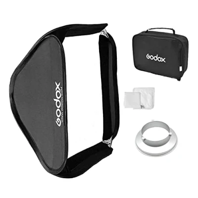 Abbildung von Godox Softbox 80 cm x tragbare faltbare mit Schnellspanner Bowens Halterung Speedring Adapter für Studio Fotografie 81,3