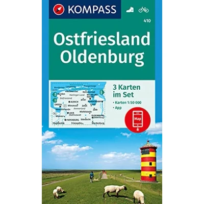 Abbildung von KOMPASS Wanderkarten Set 410 Ostfriesland, Oldenburg (3 Karten) 1:50.000: inklusive Karte zur offline Verwendung in der App. Fahrradfahren.