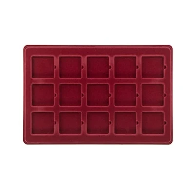 Abbildung von MC.Sammler Aufbewahrungsbox Münztableau mit Schutzdeckel, Münzkoffer, Münzkassette, 15 Fächer 50x50mm
