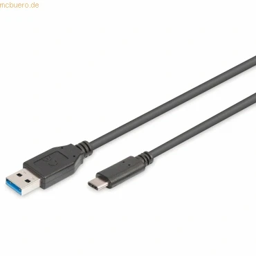 Abbildung von DIGITUS USB 3.2 Gen1 Anschlusskabel 1.0 m A (St) zu C 5 Gbit/s Verbindungskabel Schwarz