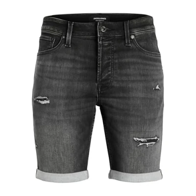 Abbildung von Jack &amp; Jones Jjirick Jjicon Jeans Shorts, Herren, Größe: 48, Black denim