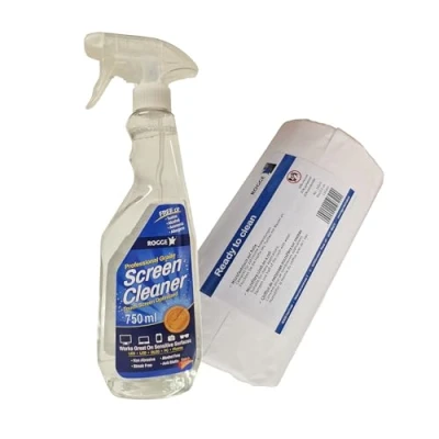 Abbildung von ROGGE Screen Cleaner 750ml inkl. 150x Microfasertücher Rolle (mit Perforation). Für LED LCD TFT Plasma Tablet Smartphone Notebook getestet und von empfohlen.