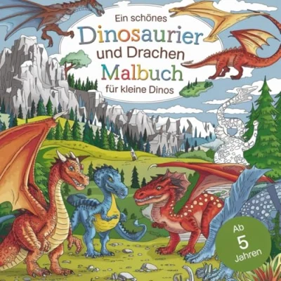 Abbildung von Ein schönes Dinosaurier und Drachen Malbuch für kleine Dinos mit 76 Dino Motiven zum Ausmalen ab 5 Jahren