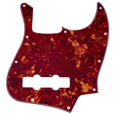 Abbildung von Musiclily 10 Löcher J Bass Pickguard JB Schlagbrett für Fender American/Mexican Standard Jazz Bass,4 lagig Vintage Tortoise