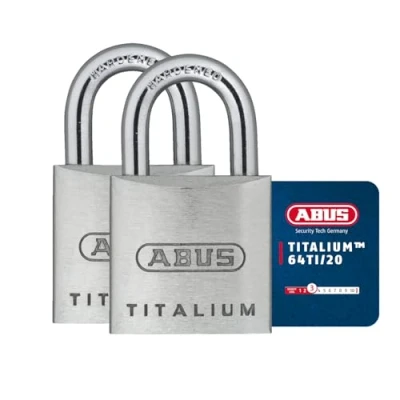 Abbildung von ABUS 64TI/20, Herkömmliches Vorhängeschloss, Tastensperre, Unterschiedliche Schließung, Aluminium, Gehärteter Stahl, 2 cm