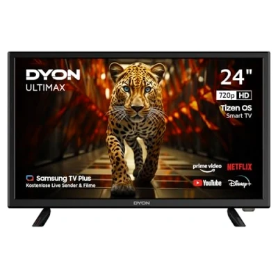 Abbildung von DYON ULTIMAX 24H TI W 24 Zoll (60 cm) HD Smart TV mit Tizen OS, Triple Tuner (DVB C/ S2/ T2), Samsung Hub, Prime Video, Netflix, Disney+ [2025]
