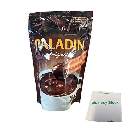 Abbildung von Paladin Trinkschokolade Getränkepulver &quot;Original&quot; (340g Beutel) + usy Block