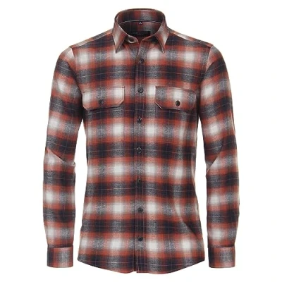 Abbildung von Casamoda Kariert Casual FIT Hemd, Herren, Größe: Large, Orange