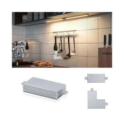 Abbildung von Paulmann 99971 Möbelleuchte Clever Connect Verbinder Barre 50x25mm Chrom matt Arbeitslicht Küchenlampe Kunststoff