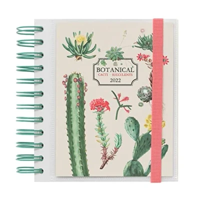 Abbildung von Grupo Erik Terminkalender 2022 Botanical Cacti Taschenkalender klein Ringbuch A5 Kalender 2022, AAEDPM2202, grün