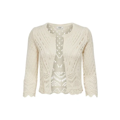 Abbildung von Jacqueline De Yong Damen Jdysun 3/4 Cropped Cardigan KNT Noos Strickjacke, Eggnog, M EU